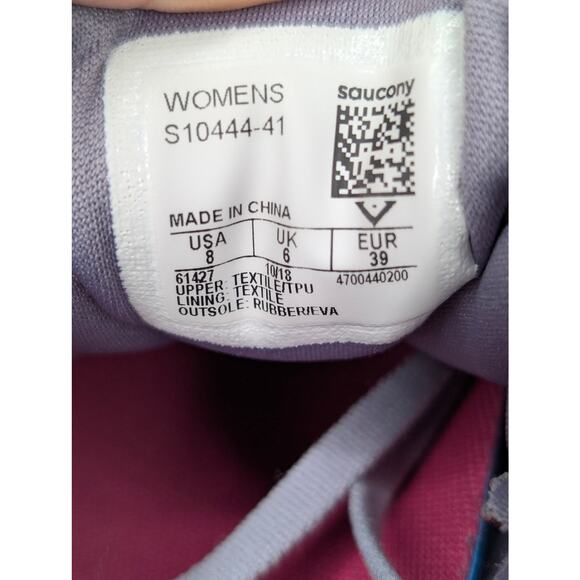 Saucony Ride ISO Womens Running Shoes - US 8 Violet Purple White S10444-41 - Picture 9 of 11